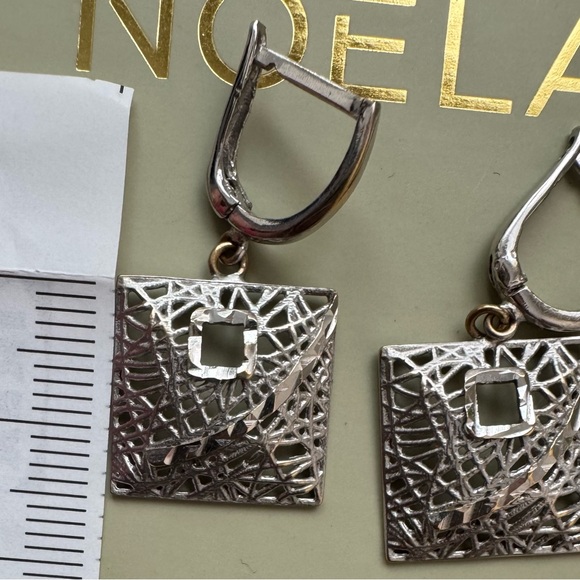 💯Solid 18K White Gold Square shape Set - Picture 8 of 9